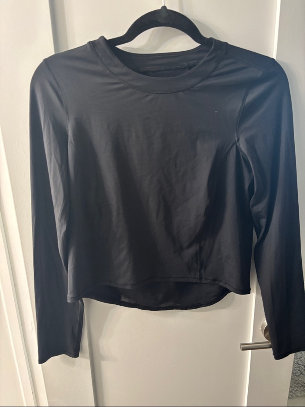 lululemon athletica Black Long-Sleeve Crew Top with lace detailing